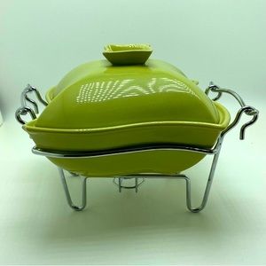 Sienna by Godinger Casserole Chafing Dish with Chrome Stand *small chip